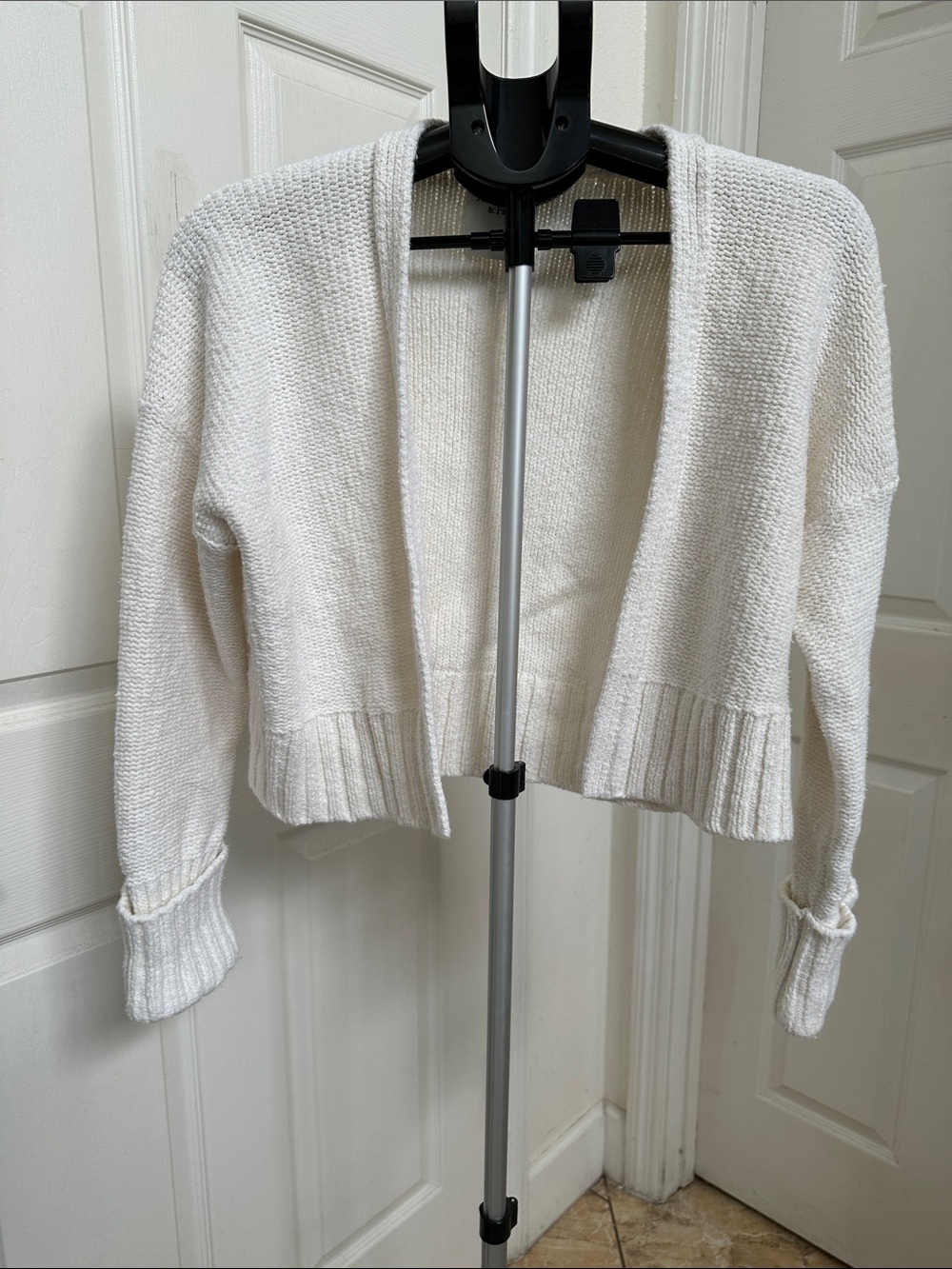 Abercrombie & Fitch Women’s Open-Front Chunky Knit Cardigan Sweater - Cream